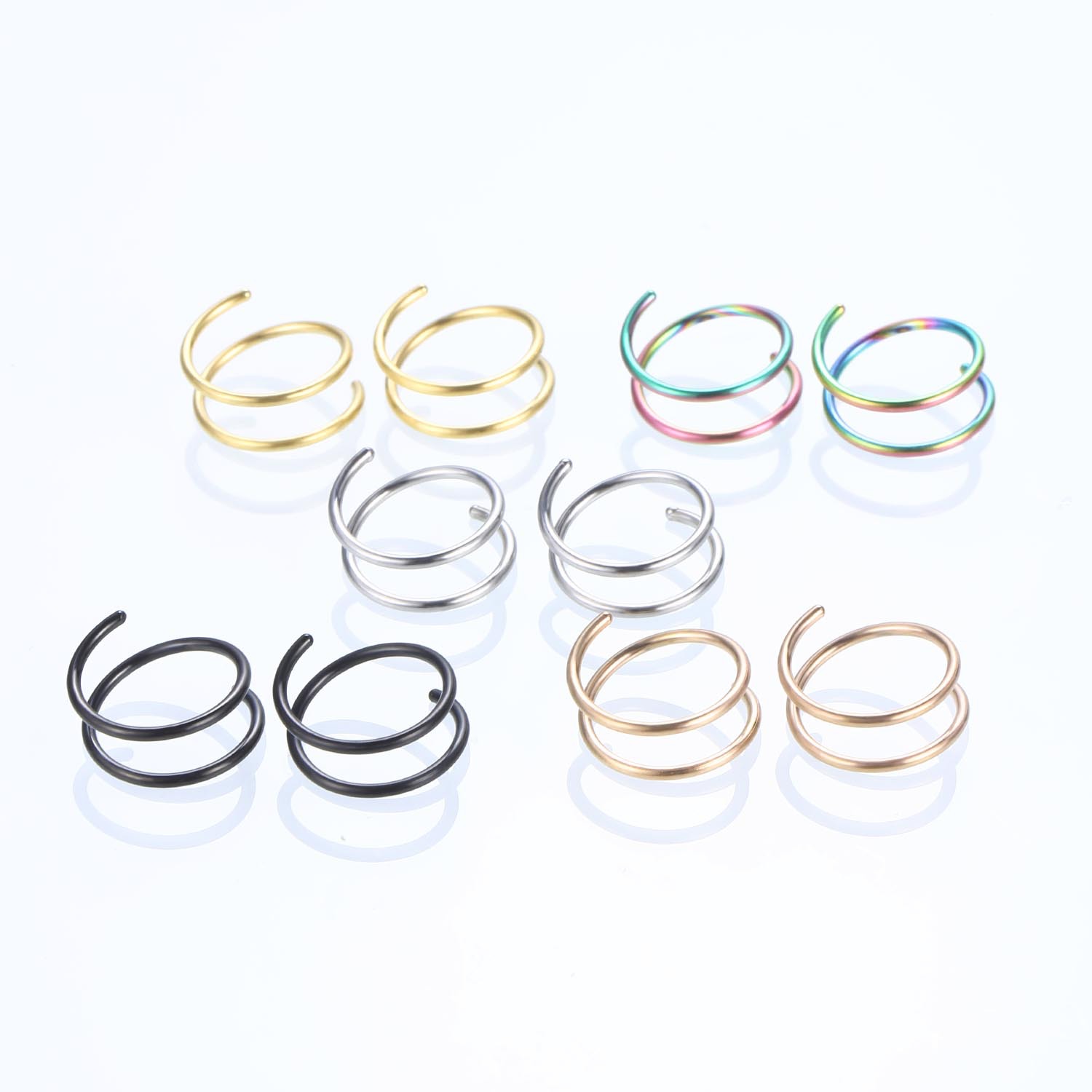 Simple Style Solid Color Stainless Steel Plating Nose Ring 1 Piece