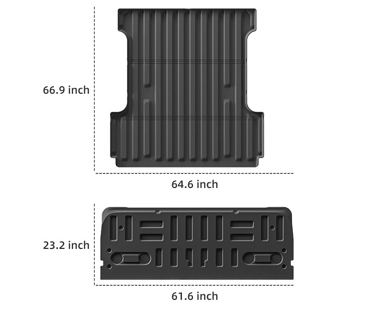Suitable for 15-26 Models of Ford F150 Car Floor Mats, Waterproof and Dirt-Resistant, Special Tpe Floor Mats for the Rear Compartment