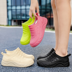 Spring and Autumn Rain Shoes Women's Low-Top Fashionable Outer Rubber Shoes Shallow Mouth Rain Shoes Women's Kitchen Work Waterproof Anti-Slip Water Shoes