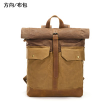 男士复古双肩包户外休闲短途旅行背包大容量电脑包帆布徒步登山包