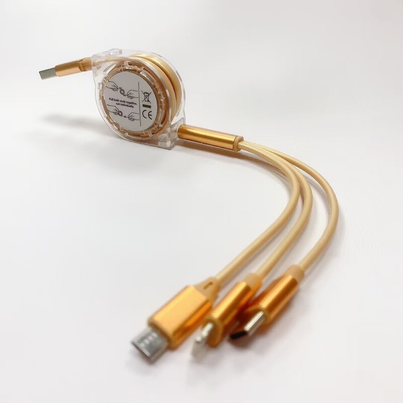 TPE水晶伸縮一引き三充電線適用華為安卓リンゴ多機能2a三合一データ線|undefined