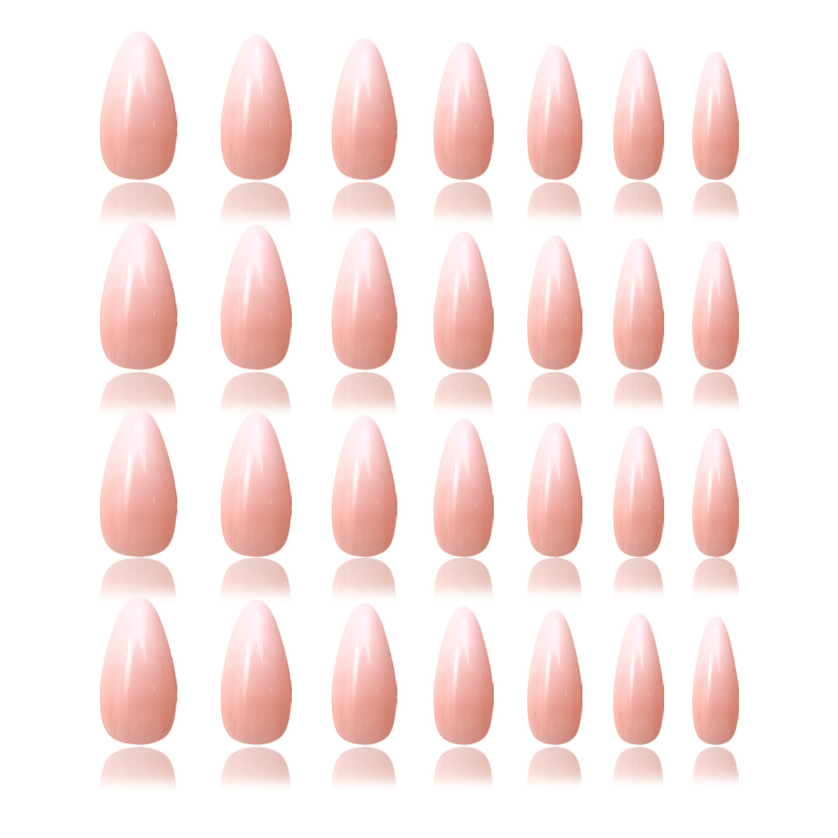 120 piezas de parche de uñas falsas rosadas en una caja, parche de uñas falsas desmontable para usar uñas