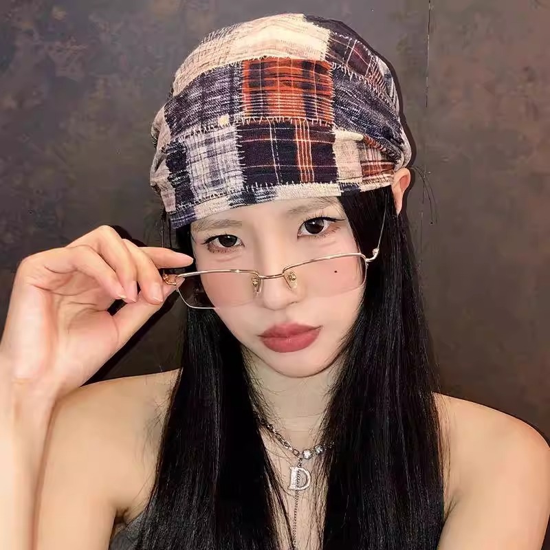 夏季复古美拉德做旧堆堆帽子女小众个性包头帽时髦百搭套头冷帽潮|undefined