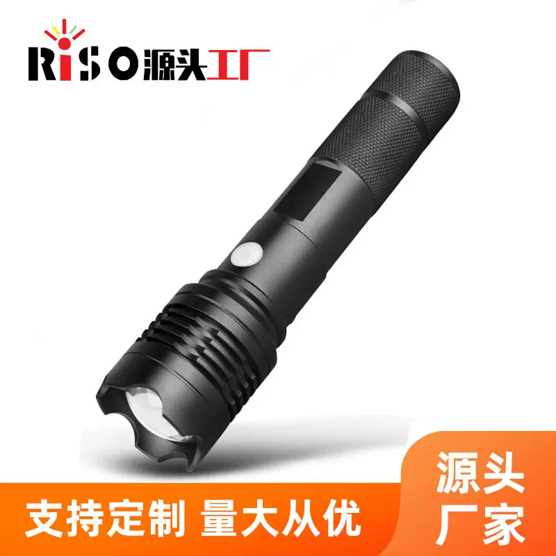 跨境户外伸缩调焦USB充电便携手电筒 长续航Led强光迷你照明电筒