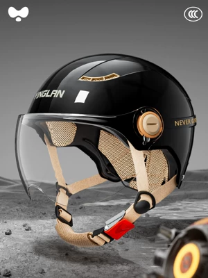 and Women, Motorcycle, Electric Vehicle, New: Motosiklet kaskı (dəbilqə) - 3c-single-lens-luxury-black-hd-short-lens-one-size-fits-all