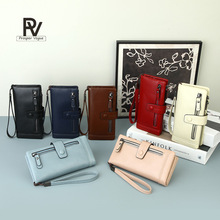 跨境批发轻奢女士手拿包时尚多功能pu小牛皮质感柔软长款女士钱包