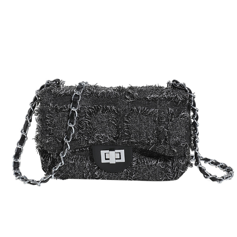 Bolso bandolera de lona Bolso retro Mujer 2025 Verano Nuevo estilo Moda Bolso bandolera simple Cadena simple Bolso cuadrado pequeño