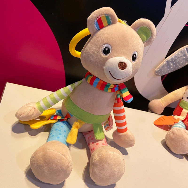 Cama de bebé colgante juguete conejo oso muñeca colgante 0-3 años de edad bebé muñeca educación temprana coche colgante de peluche juguete