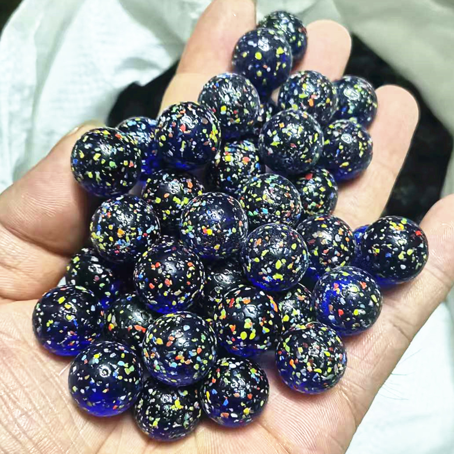 16mm mármoles de vidrio al por mayor juguetes nostálgicos cuentas de vidrio juego de damas tienda binaria de vidrio perlas sueltas bola artesanal