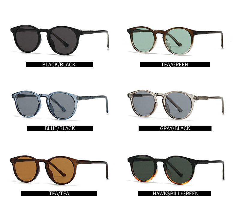 Casual Simple Style Streetwear Solid Color UV400 Protection Resin Round Frame Full Frame Women's Sunglasses display picture 2
