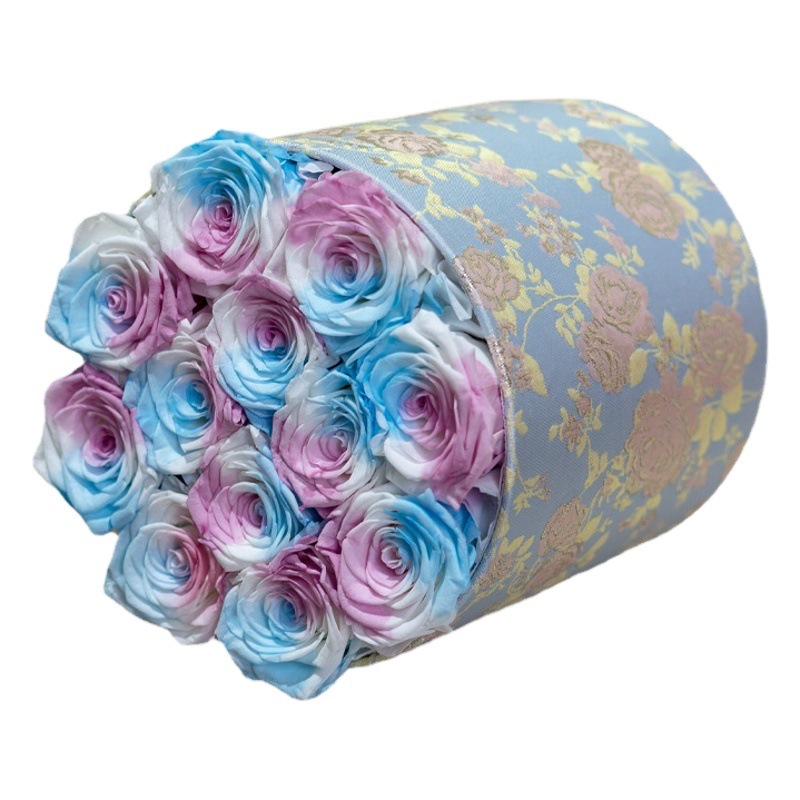 Bolso tipo cubo Chanel con rosa eterna 520, regalo de flores reales para el Día de San Valentín, flor eterna, adorno de alta gama.