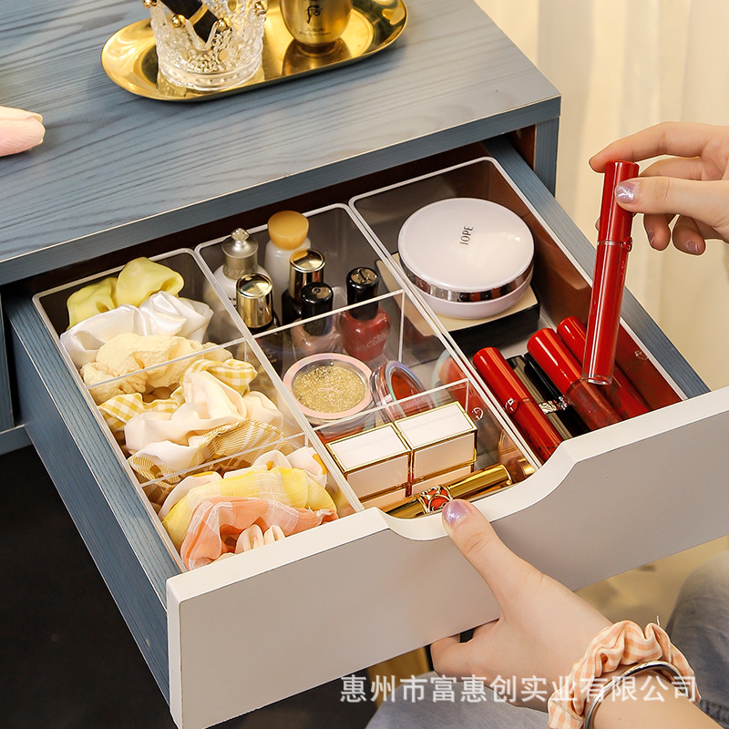 Cajón de almacenamiento caja de partición tocador cosméticos lápiz labial caja de organización incorporada caja de compartimiento pequeño escritorio clasificación de artículos diversos