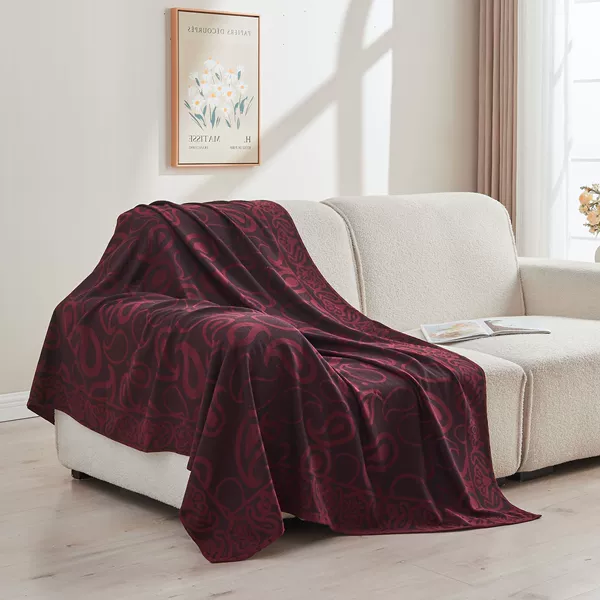 Aviation blanket—burgundy cashews