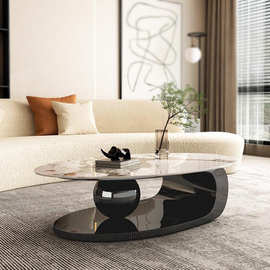 客厅岩板茶几简约现代小户型家用意式轻奢极简茶桌高级感沙发桌子