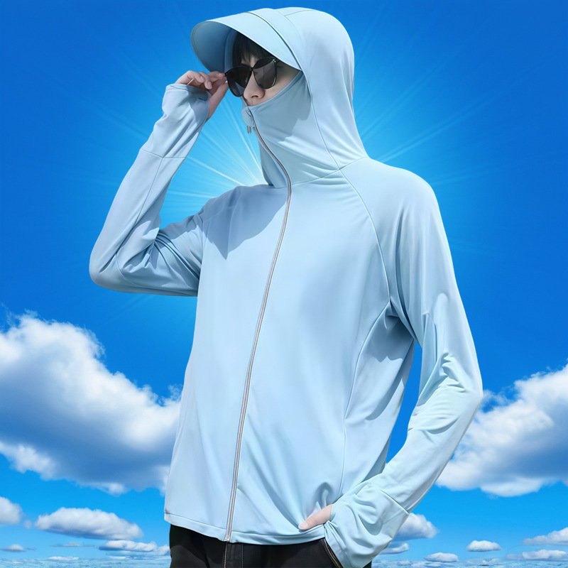 하늘색 [자외선 차단복] 큰 챙