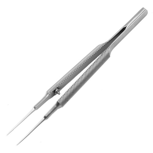 Microscopic tweezers surgical instruments high quality stainless steel straight angle platform with teeth 0.3mm double eyelid tool
