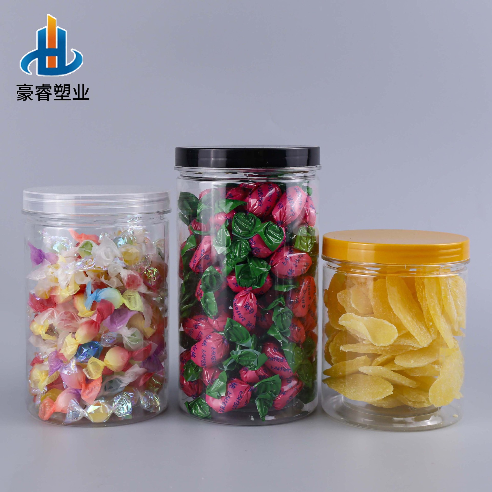 100口径密封罐广口透明塑料罐花茶包装收纳罐广口分装瓶