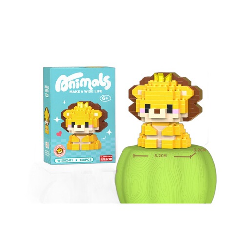 Compatible LEGO cartoon animal micro-blocks assembly cross-border children's toys for sidewalk stalls June 1st gift blind box