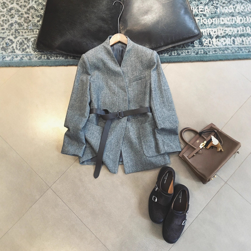 Italian Design Wool Herringbone Silhouette Suit + Mid-Pants Suit Set Dropshipping