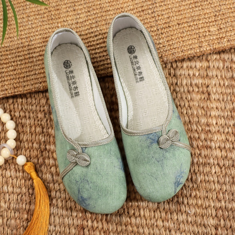 春秋款老北京布鞋女中国风百搭休闲女鞋一脚蹬舒适汉服鞋妈妈鞋|undefined
