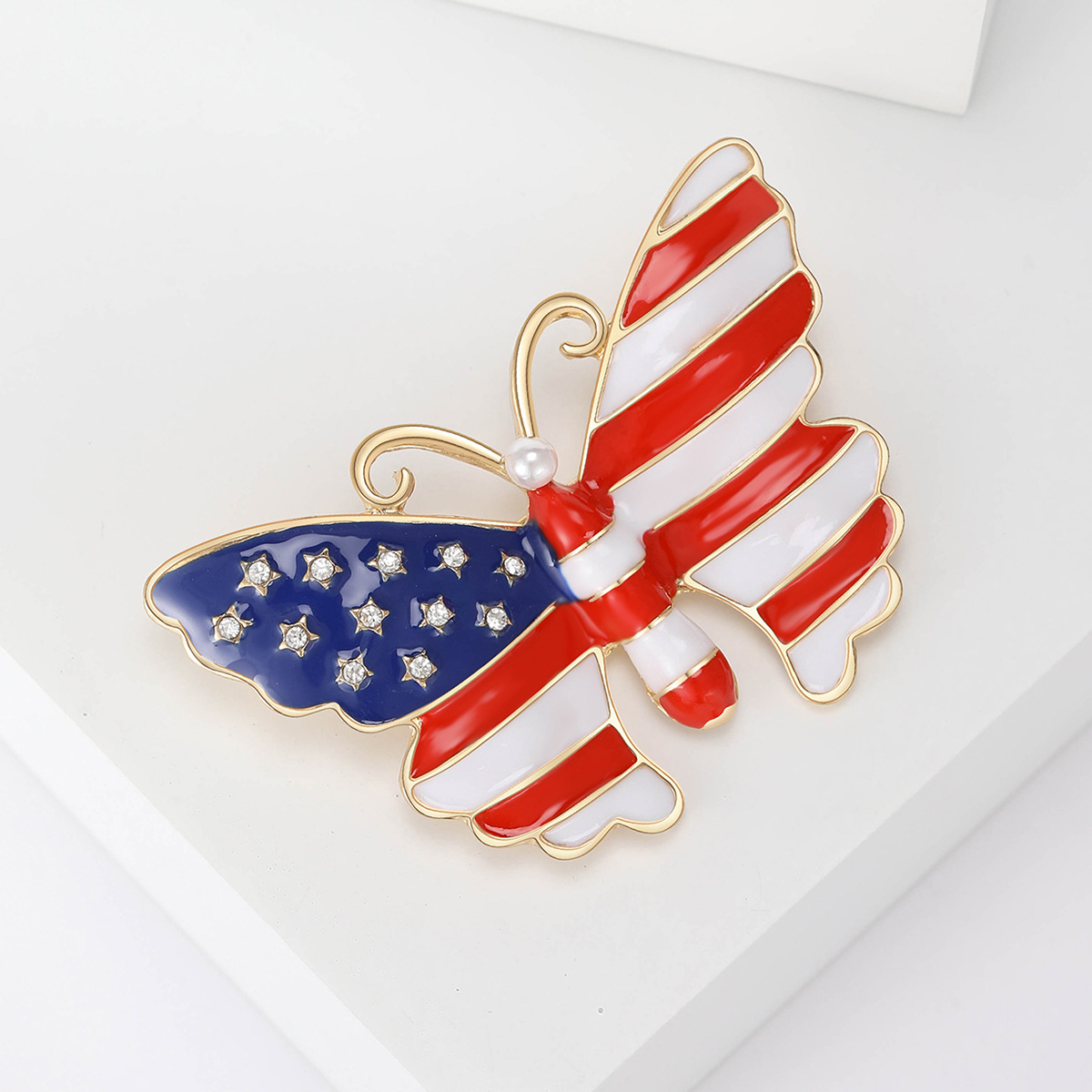 Simple Style IG Style Pin American Flag Butterfly Alloy Women's Brooches display picture 4