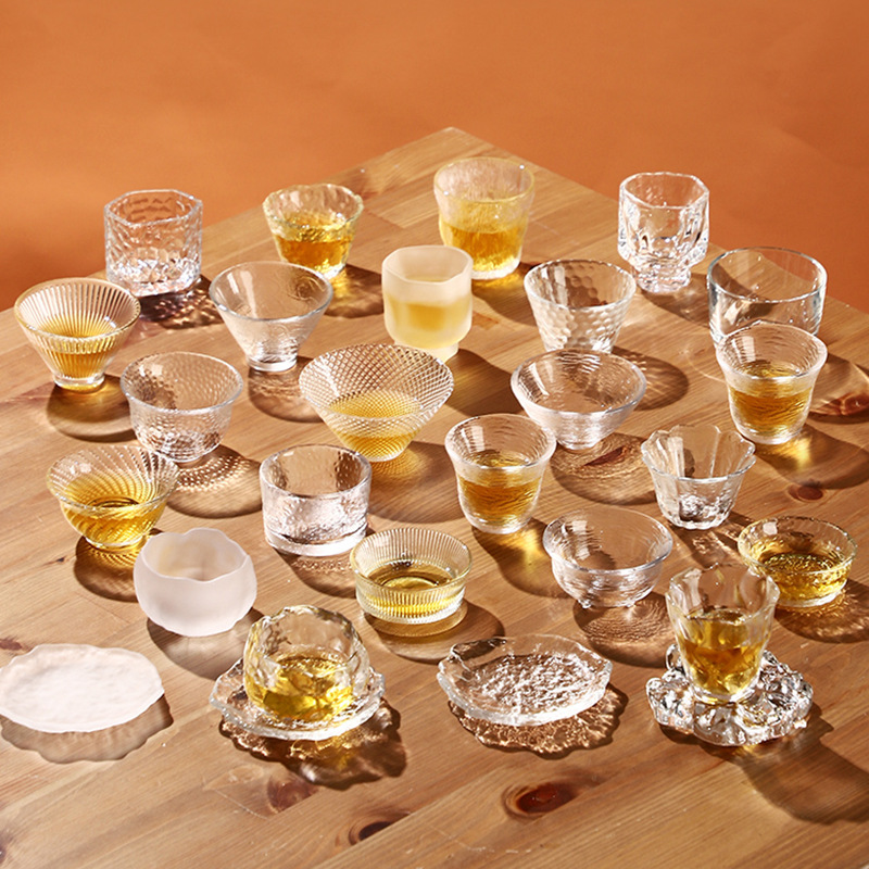 Japanese transparent glass tea cup for home use