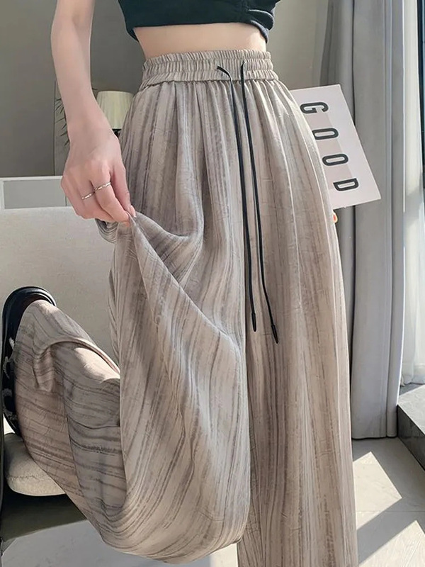 Petite Casual Satin Dirty Yamamoto Wide-Leg Pants for Women, Summer Lazy Straight Drape Casual Pants, One-Piece Wholesale Petite Casual Satin Dirty Yamamoto Wide-Leg Pants for Women, Summer Lazy Straight Drape Casual Pants, One-Piece Wholesale