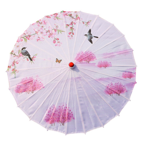 Feathered Parasol with Petal Craft Oil Paper Umbrella Silk Fabric Umbrella, CSO Dance and Photography Prop, Ethereal Chandelier Decor Umbrella