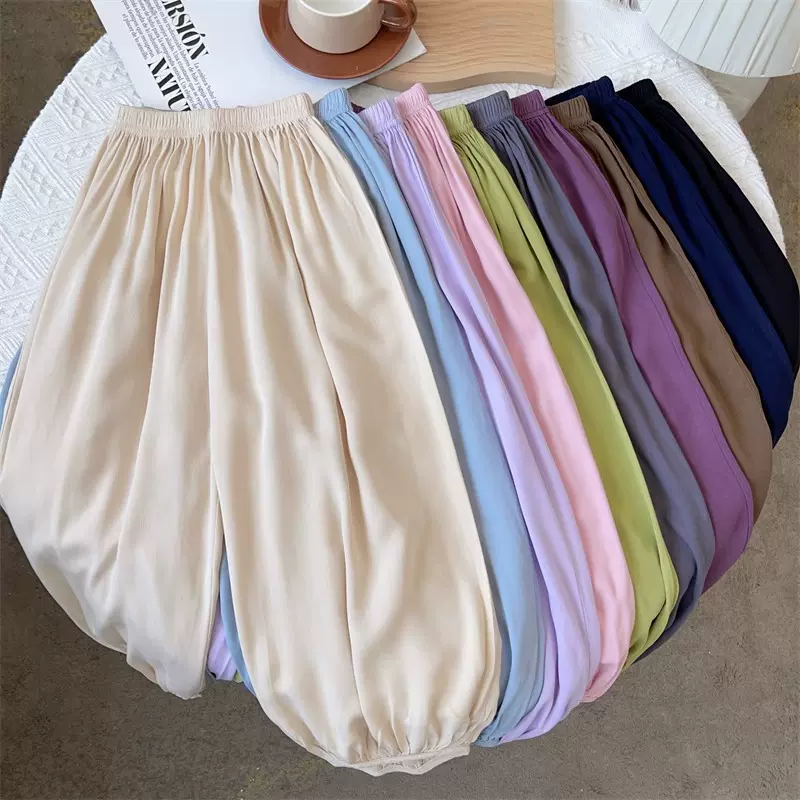 【镇店之宝】儿童绵绸裤子男童薄款防蚊裤女童阔腿裤宝宝长裤夏季