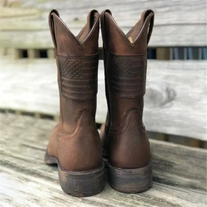 Demi-season boots, plus size, mid-length