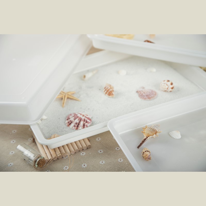 5518型号白色塑料盘 浅盘 太空沙盘 PP塑料盒 食品无盖盒实验托盘