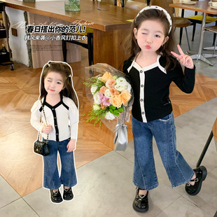 AINI Girl's Small Fragrant Velvet Base Shirt New Spring and Autumn Korean Long Sleeve T-shirt Baby Girl's Knitted Top