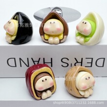 立体开心果崽崽diy树脂配件钥匙扣汽车摆挂件萌粒潮玩摆件