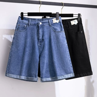 200/300斤超大码胖MM工装裤夏季高腰胖MM宽松五分裤牛仔裤3166
