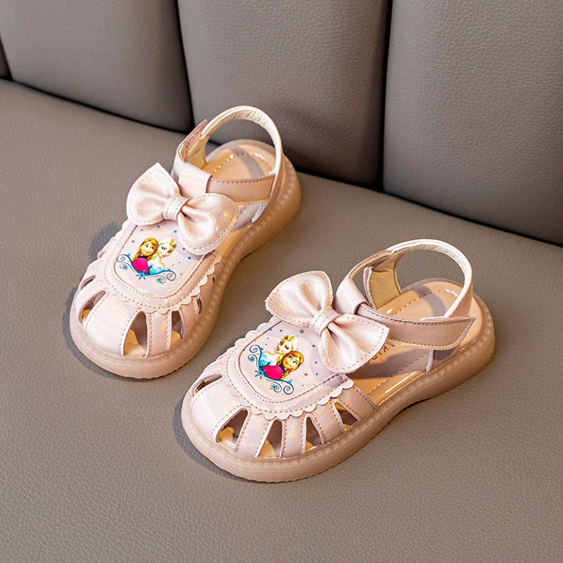 Children's summer footwear for princess, sandals, genuine leather, 2023 collection, soft sole
