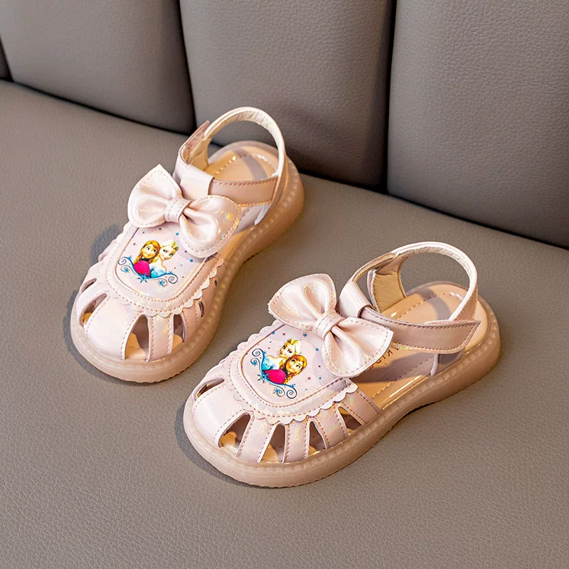 Children's summer footwear for princess, sandals, genuine leather, 2023 collection, soft sole