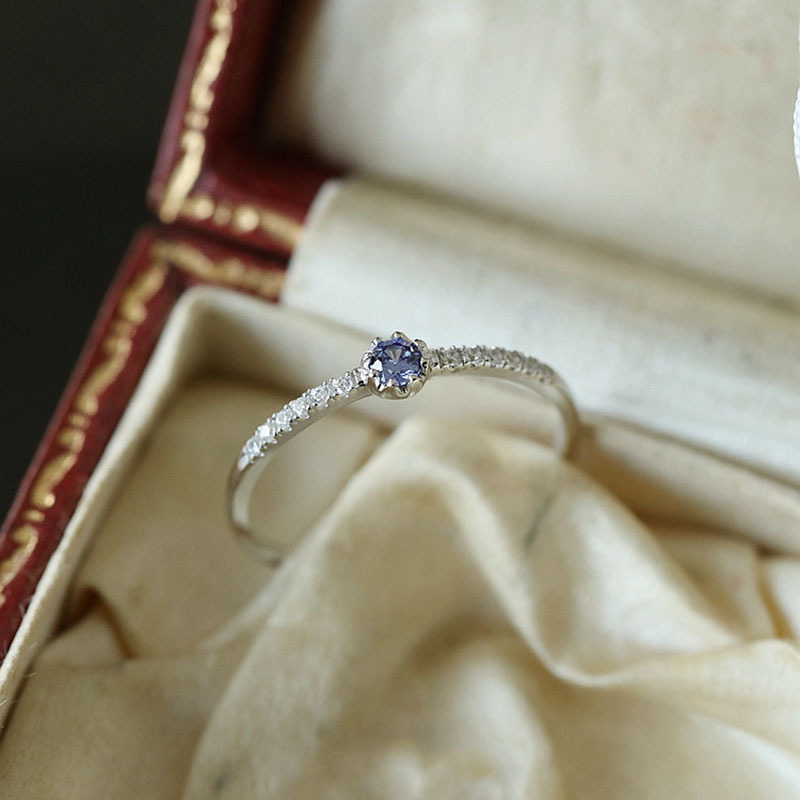 Asahi Japanese Style Dreamy Tanzanite Blue and Purple Ring for Women Simple Accessible Luxury Micro-Encrusted Zircon Index Finger Ring Open Ring Asahi Japanese Style Dreamy Tanzanite Blue and Purple Ring for Women Simple Accessible Luxury Micro-Encrusted Zircon Index Finger Ring Open Ring