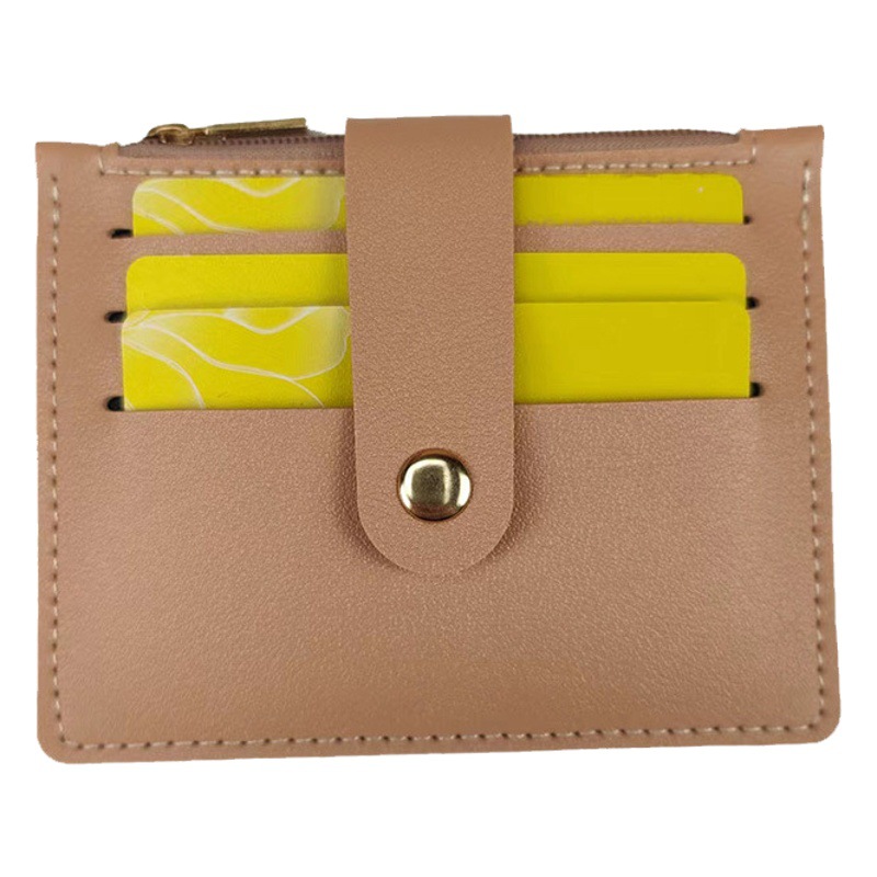 Short Small Card Holder Document Cover with Zipper Buckle Driver's License All-In-One Student Coin Purse Factory Direct Sale