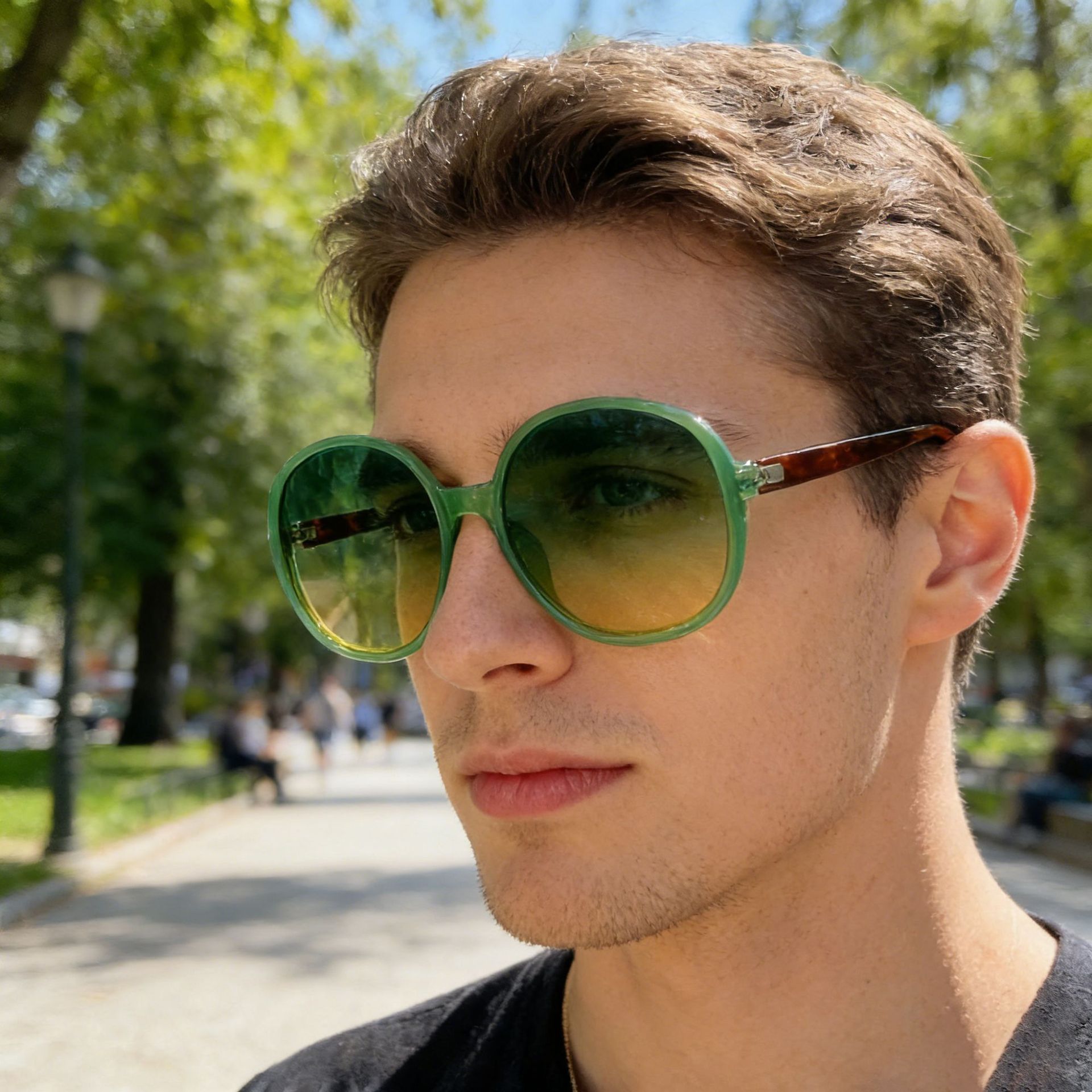 Oversized Round Sunglasses For Men And Women Uv Protection Fashion_voghion.com