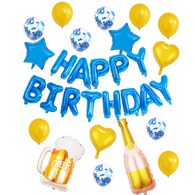 Amazon Venta caliente botella de champán traje globo de aluminio fiesta de cumpleaños decoración globo de papel de aluminio