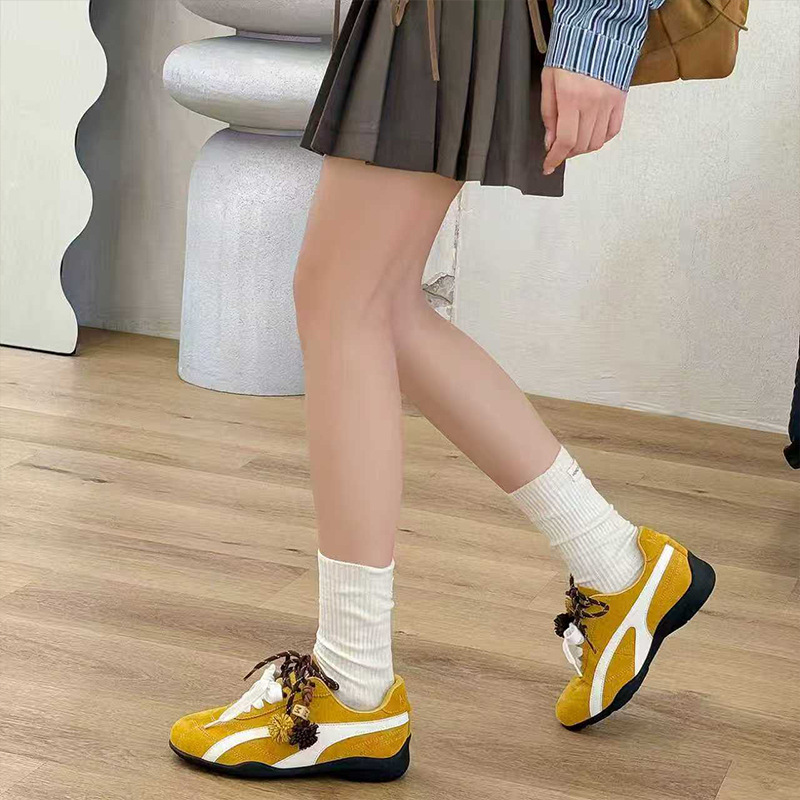 美拉德松果德训鞋翻盖运动休闲鞋复古擦色内增高女鞋ins风穿搭|undefined