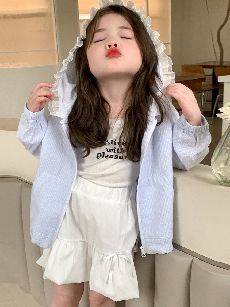 Ropa de protección solar para niños, chaqueta para niñas, estilo fino de verano 2025, nueva protección UV, ropa de protección solar de verano para niños