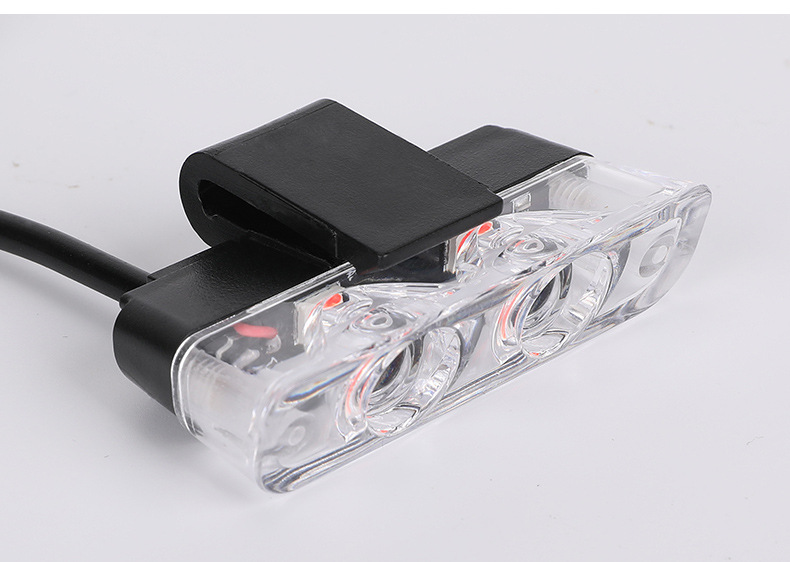 Car Modification Wireless Remote Control 12-24V One-To-Four Red and Blue Grille Clip Strobe Light 2Led*8 Warning Light