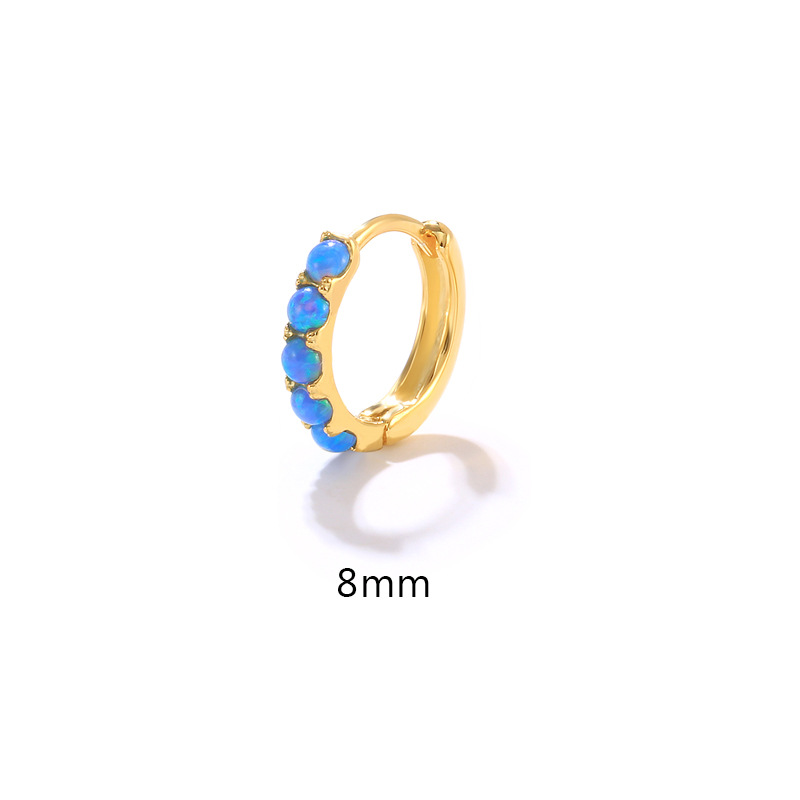 Women'S Gender Inlay Design 1 Piece 925 Sterling Silver Geometric Round Gem Hoop Earrings Earrings Ear Studs