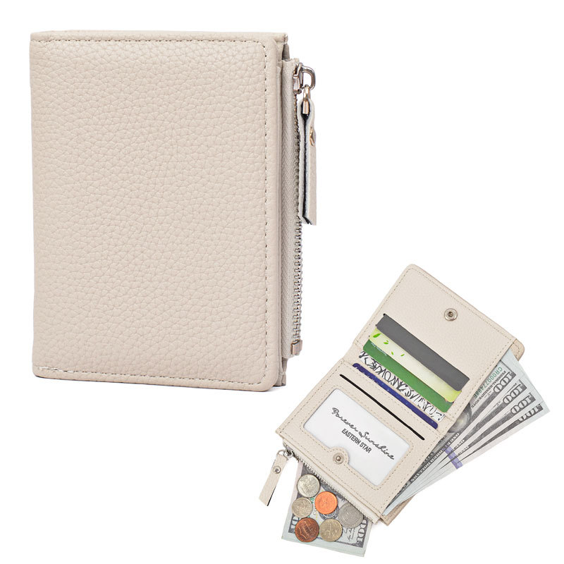 Cartera ultrafina para mujer de gran capacidad, monedero con cremallera estilo japonés