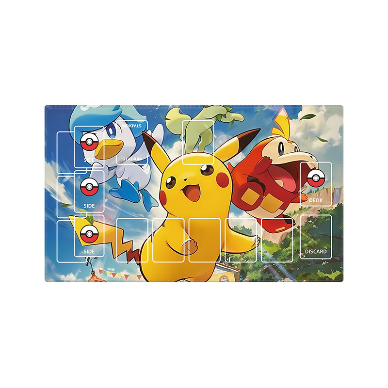 Pokémon juego gran almohadilla de bloqueo grueso doble tarjeta de combate almohadilla de tarjeta de batalla mesa simple almohadilla de mesa