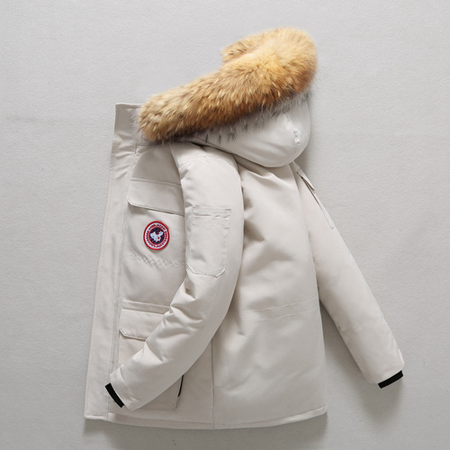 Cross-border men's down jacket, men's workwear, thickened, trendy for young people, casual winter unisex couple’s warm coat, fashionable.