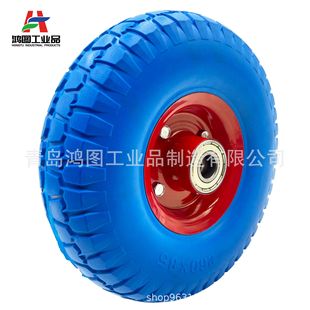 Factory Customized 3.00-4Pu Foam Wheel Environmentally Friendly Heavy-Duty Caster Warehouse Truck Wheel 10inch Foam Solid Wheel