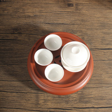 陶瓷品茗杯潮州功夫茶具白瓷反口小茶杯薄胎家用盖碗茶备
