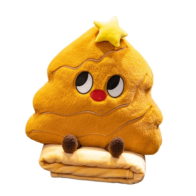 Creativo de dibujos animados Navidad árbol de Navidad almohada manta de coche de oficina 2 en 1 sofá asiento respaldo